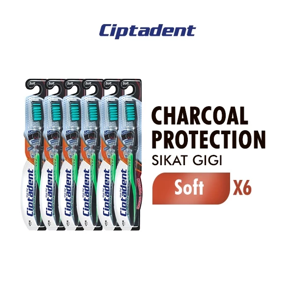 Ciptadent Toothbrush Charcoal Protection x6