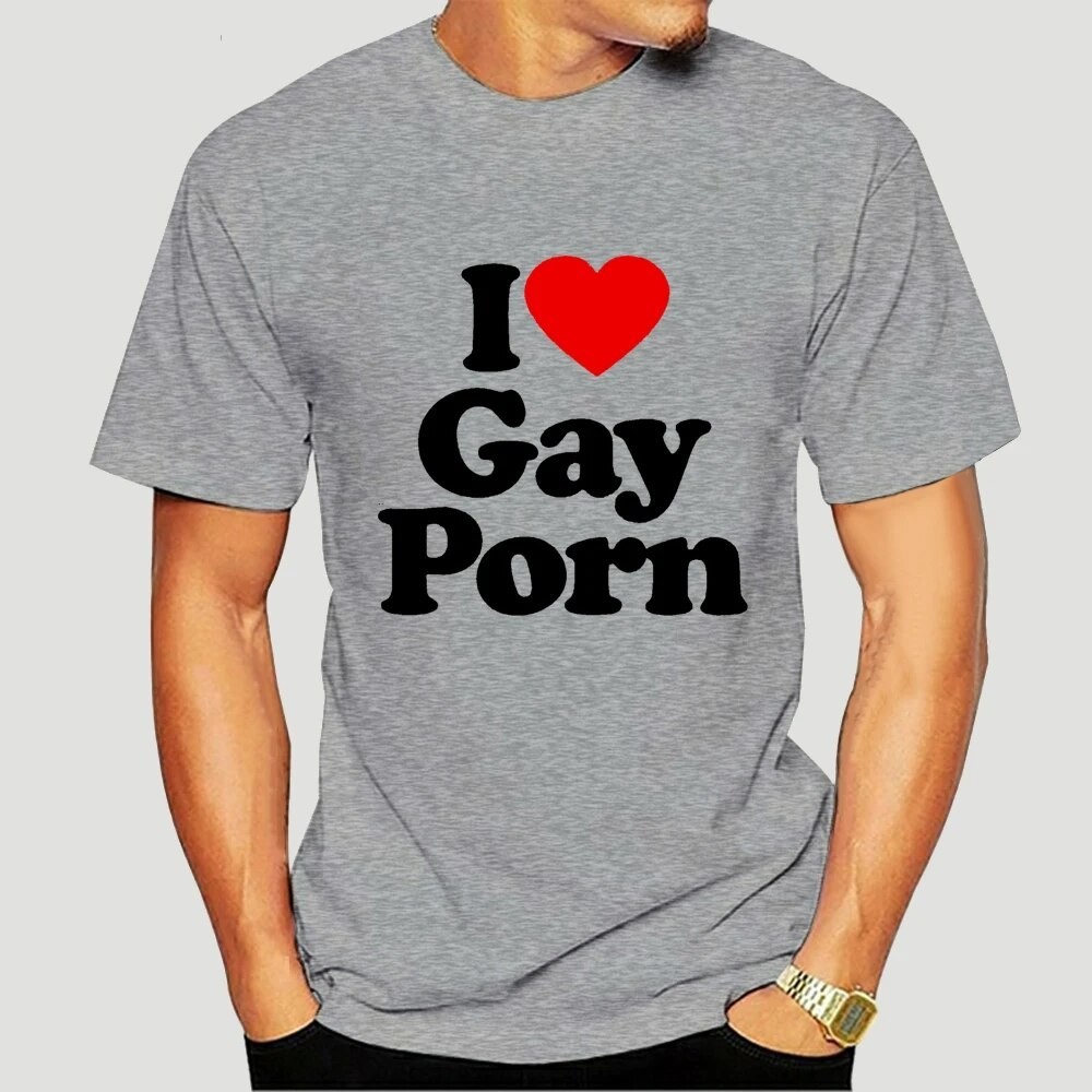 Men T Shirt T-shirt I love gay porn white tshirts men T-Shirt-1672D ...