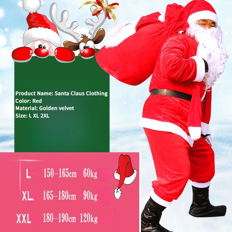 Suit Plus Size Male Santa Claus Costume Female Adult Show Santa Claus Santa Claus Clothes Costume