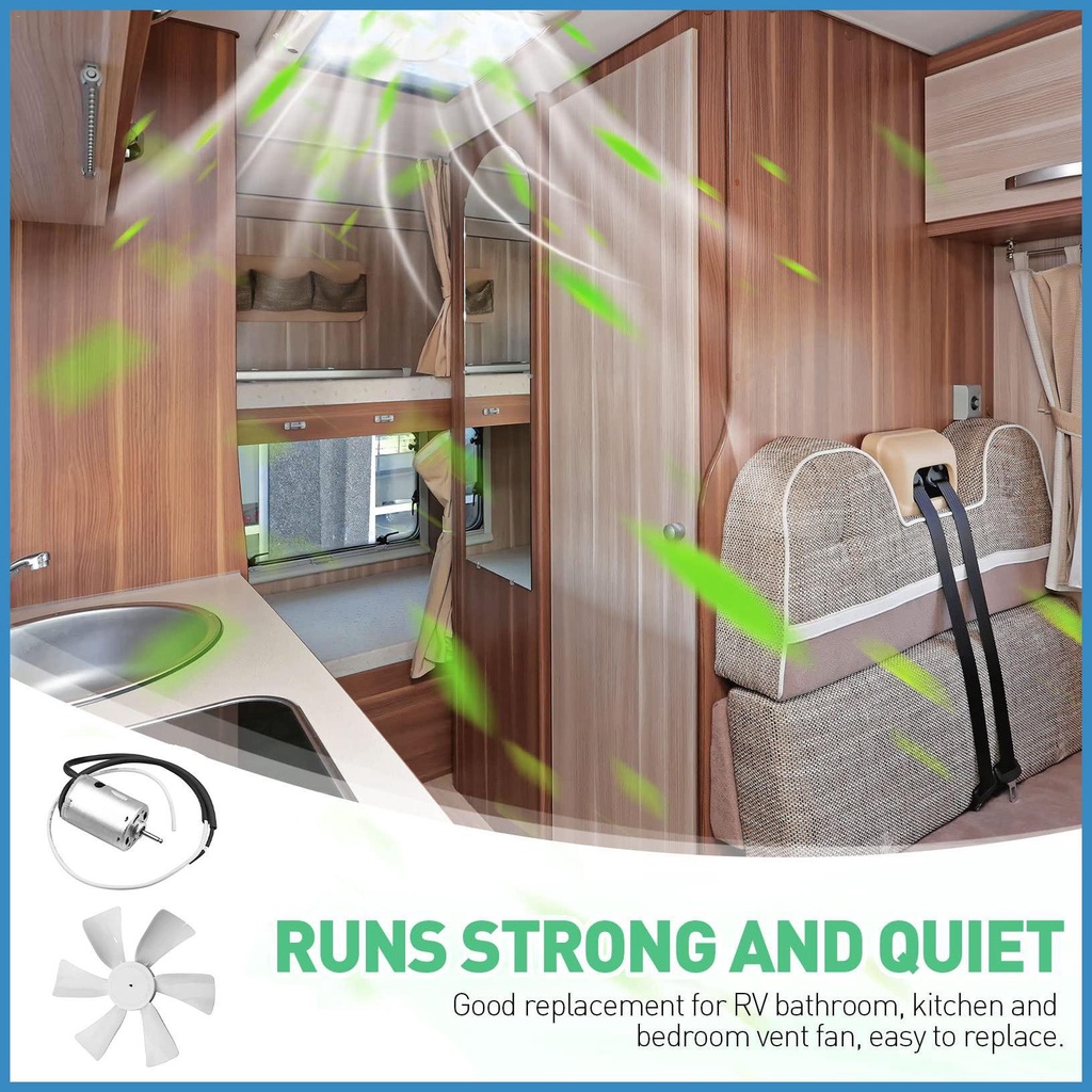 Camper Vent Fan RV Bathroom Fan Exhaust Fan 12V DShaft RV Fan Motor RV Ventilation Camper Fan