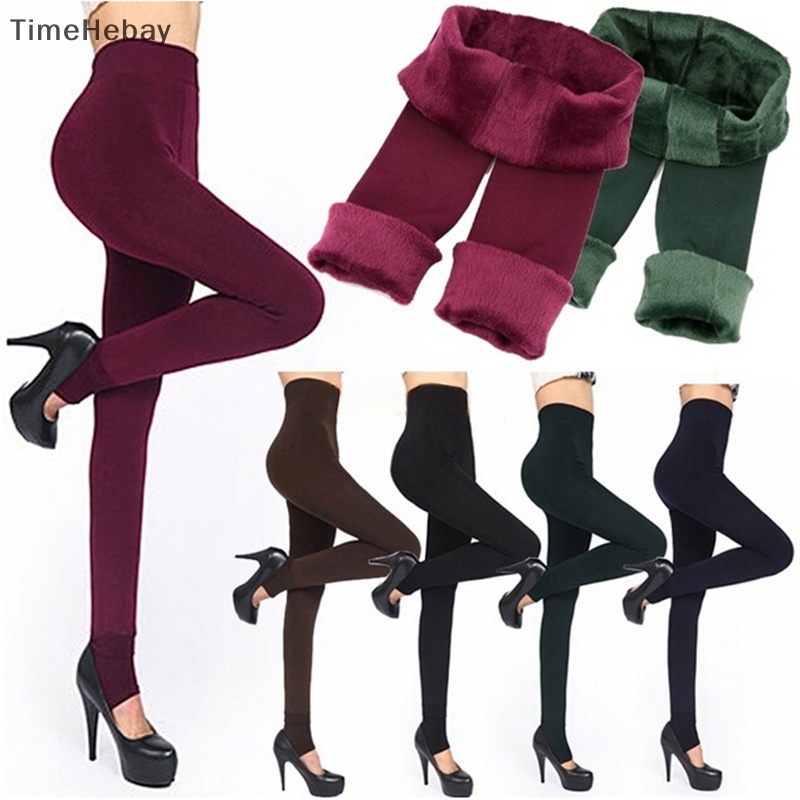 Winter Leggings Women 5 Colors Brushed Stretch Fleece Lined Thick