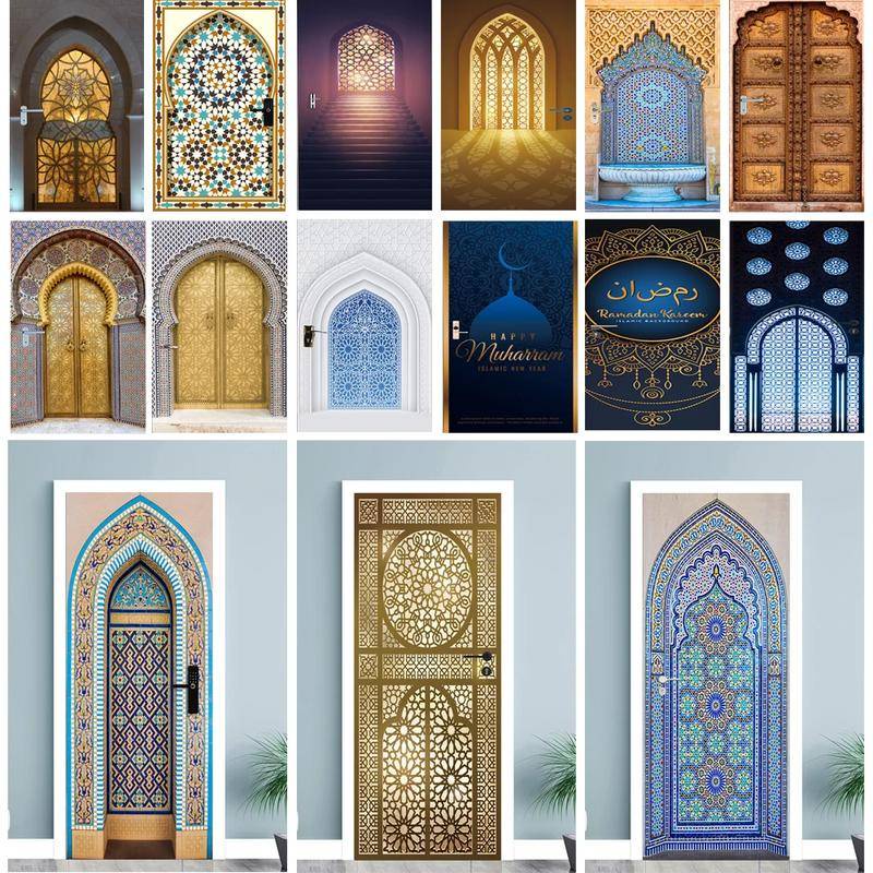Custom Islamic Door Sticker Self Adhesive Great Mosque Of Mecca Art ...