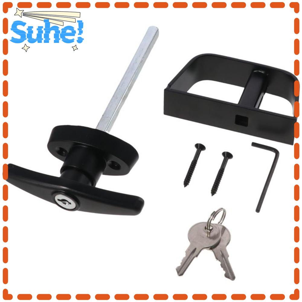 SUHE Shed Door Lock, Zinc Alloy 41/2" Stem Door Handle Lock Kit