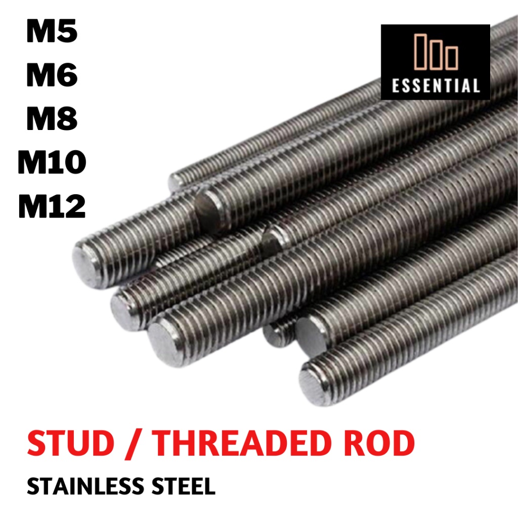 Stainless Steel Threaded Bar / Stud and Hexagon Hex Nut M5 M6 M8 M10