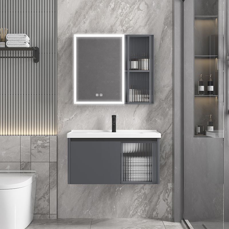 Space Aluminum Bathroom Cabinet Round Corner Washbasin Toilet Ceramic ...
