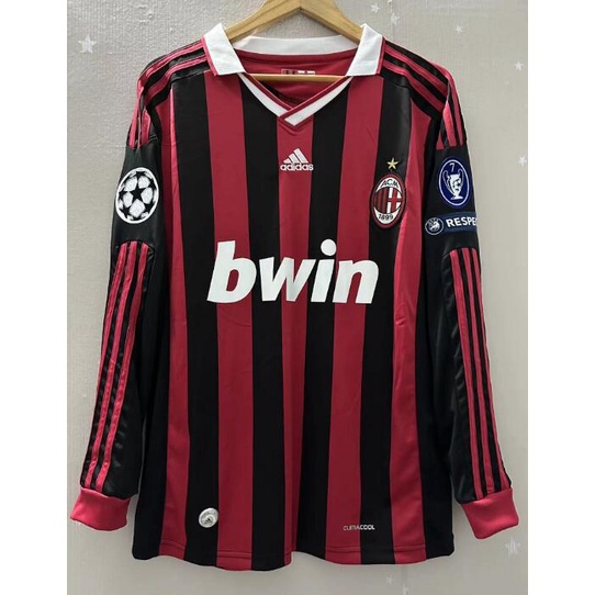 Retro Milan Jersey Football AC Milan 09 10 BECKHAM RONALDINHO Vintage Long Short SLeeves SOccer SHirts Man Shopee Singapore