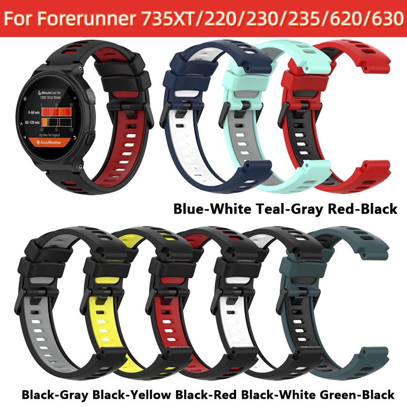 Watch Strap For Garmin Forerunner 735XT 620 630 235 230 220 Approach S20 S5 S6 Smart Watch Dual color silicone replacement wristband with tools