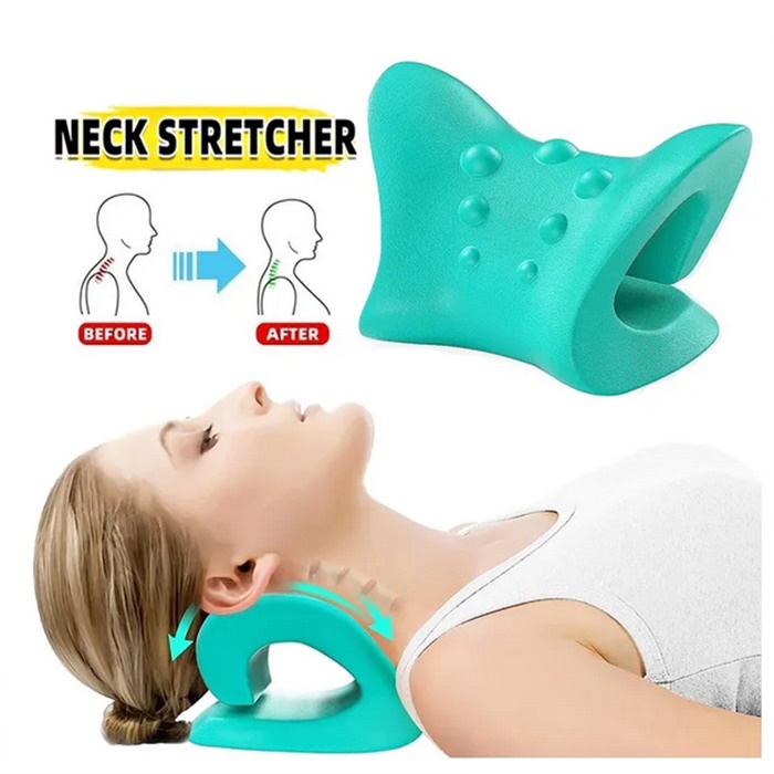 Neck Shoulder Massager Pillow Cervical Spine Adjustment Stretcher Chiropractic Traction Reli
