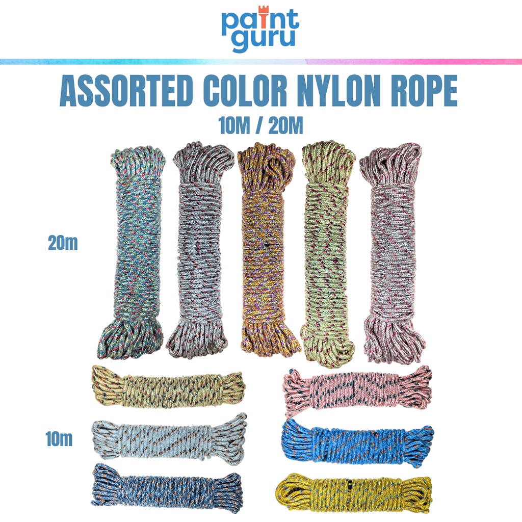 Assorted Color Nylon Rope 10m / 20m Long Twisted Nylon Rope DIY ...