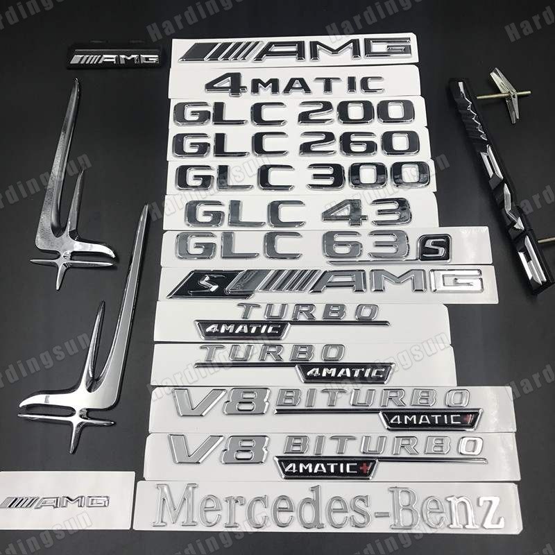 Mercedes Benz logo glc200 260 300 43 63 word sticker amg4matic tail ...