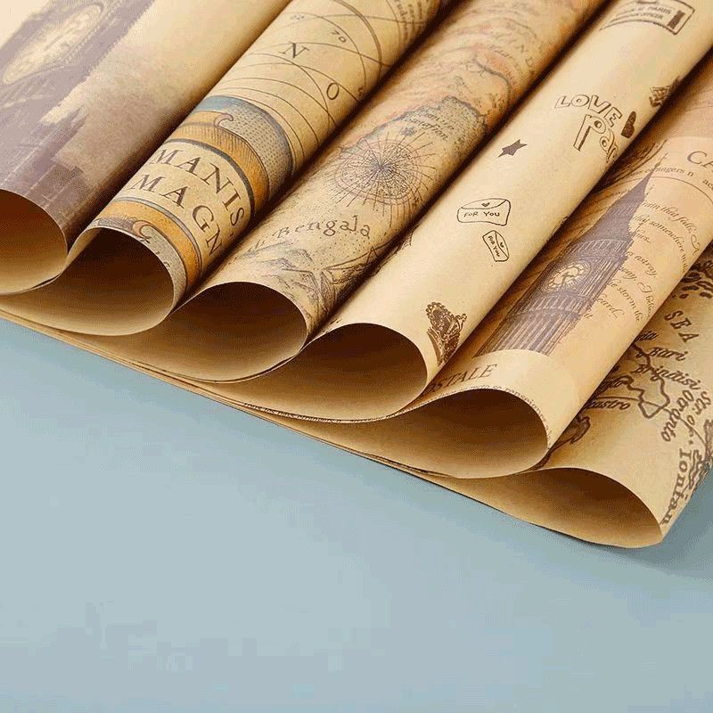 Nostalgic English Old Newspaper Wrapping Paper Wholesale Book Cover