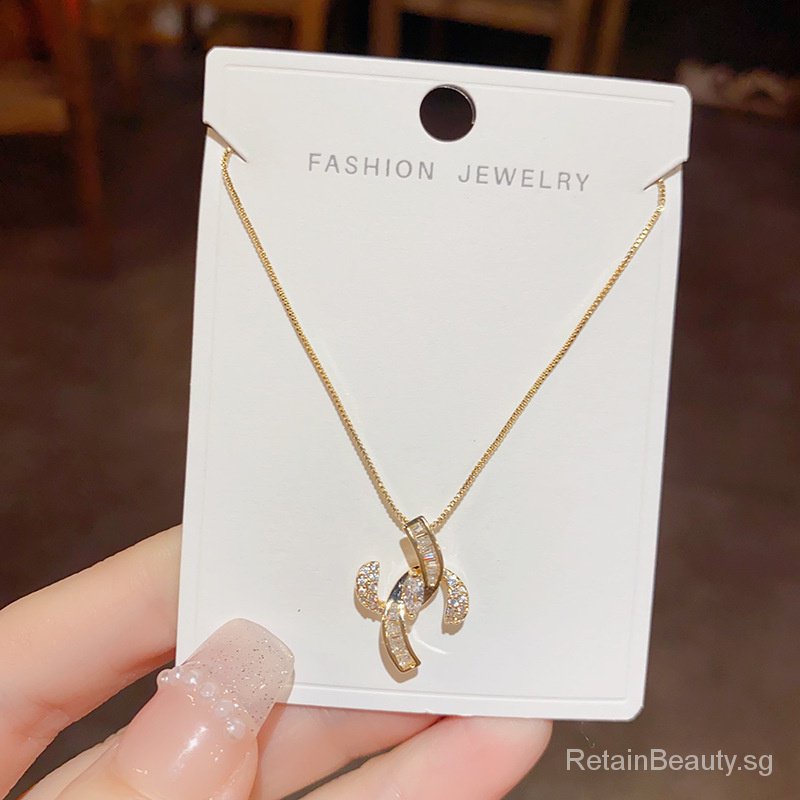 Necklace fashion Chanel style design sense double C light luxury