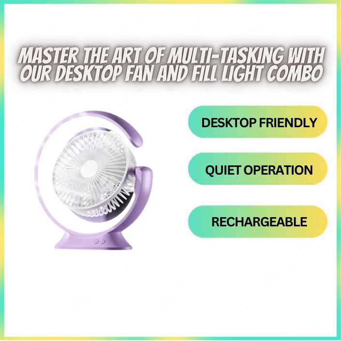 Portable Multifunctional Electric Fan Home Desktop Fill Light Fan ...
