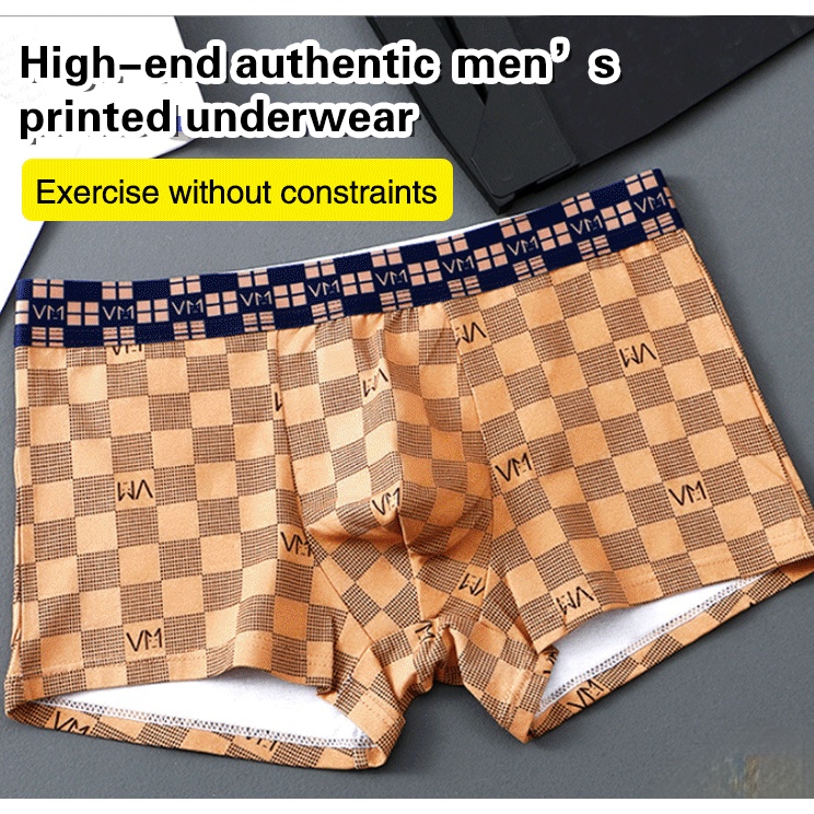 Mens Boxer Briefs with Wolf Pattern Men's L-4XL Mid Waist Breathable Pouch  Underpants Funny Male Cotton Shorts Panties Underwear