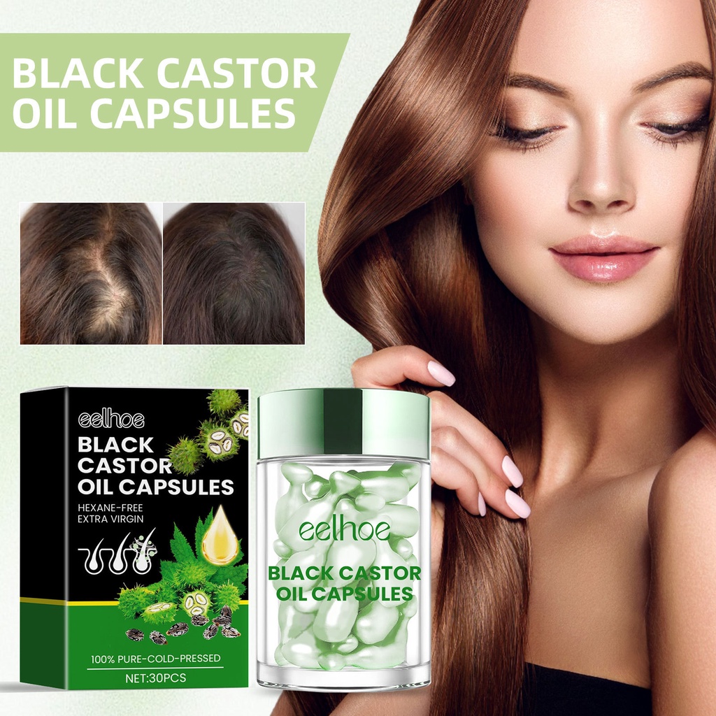 Castor Hair Oil Capsules Hair Treatment for Split Ends Keratin Hair Treatment Oils Deep