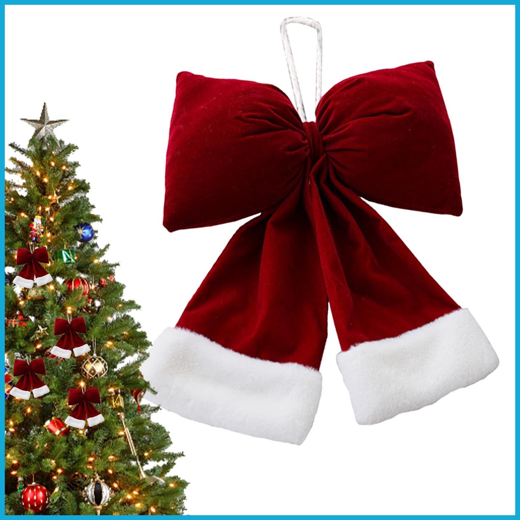 Red Christmas Bows Christmas Tree Topper Ornament Bow Large Red Soft