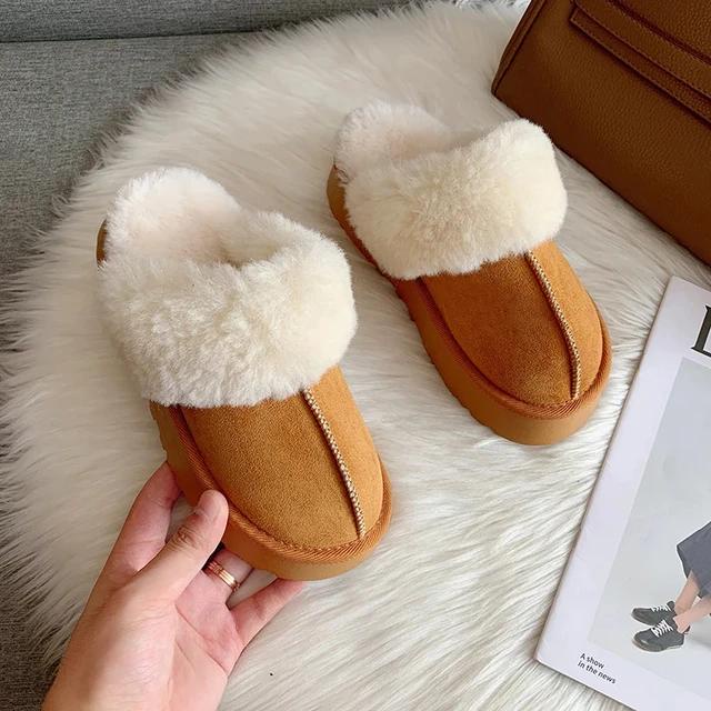Ugg Slippers Women 2024 Fur Slippers Thick Sole Fashion Women s Ankle Winter Artificial Fur Designer Luxury Girls Mini Warm Snow Boots Shopee Singapore