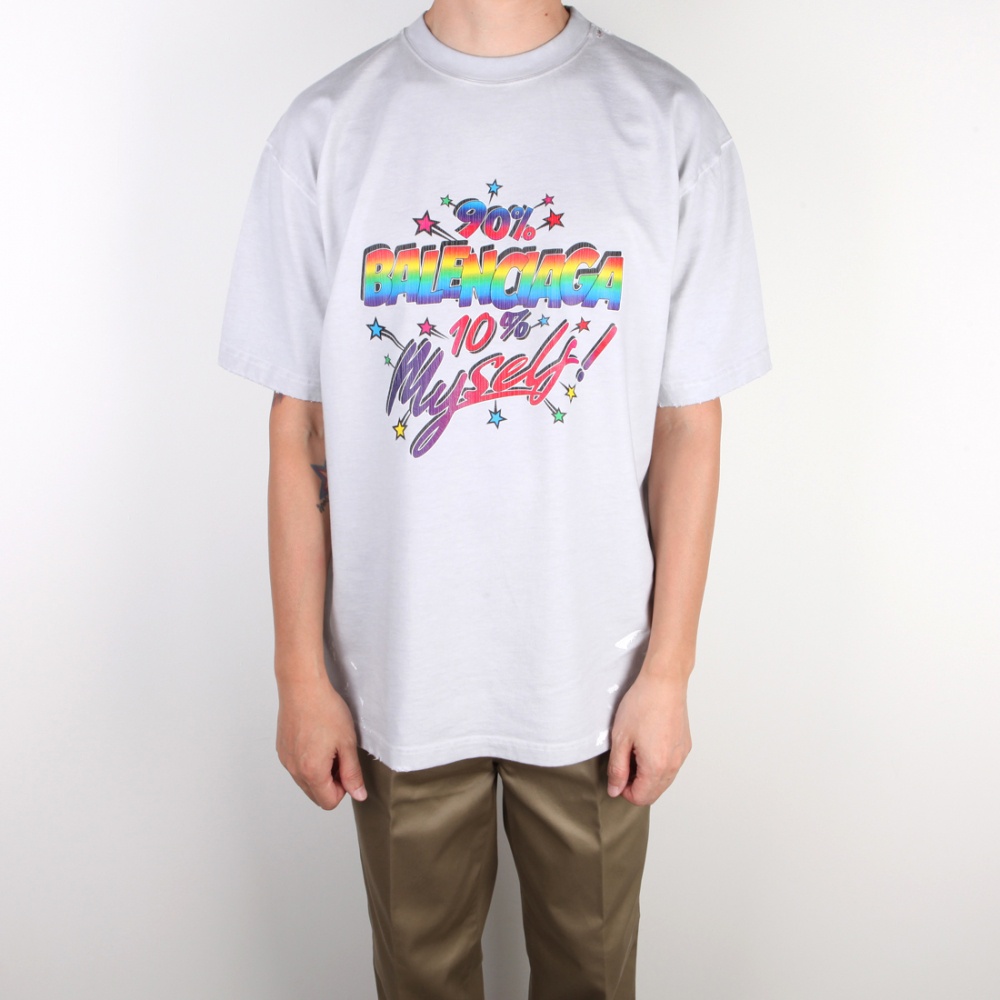 Balenciaga rainbow logo hot sale t shirt