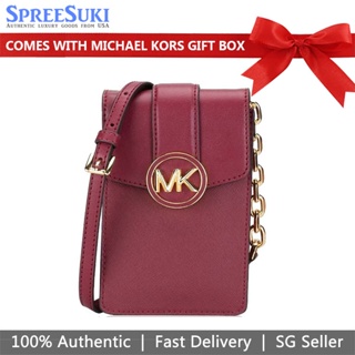 MICHAEL KORS CARMEN SMALL NS PHONE CROSSBODY BAG MULBERRY