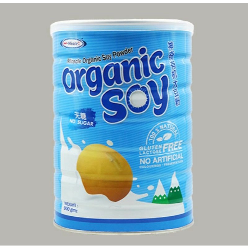 Miracle Organic Soy Milk Powder (No Sugar/Low Sugar) 900g Shopee