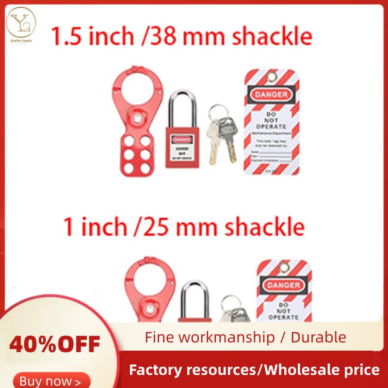 Padlocks Hasps Set, Lockout Tagout Kit 6 Hole Design Security Tamper ...