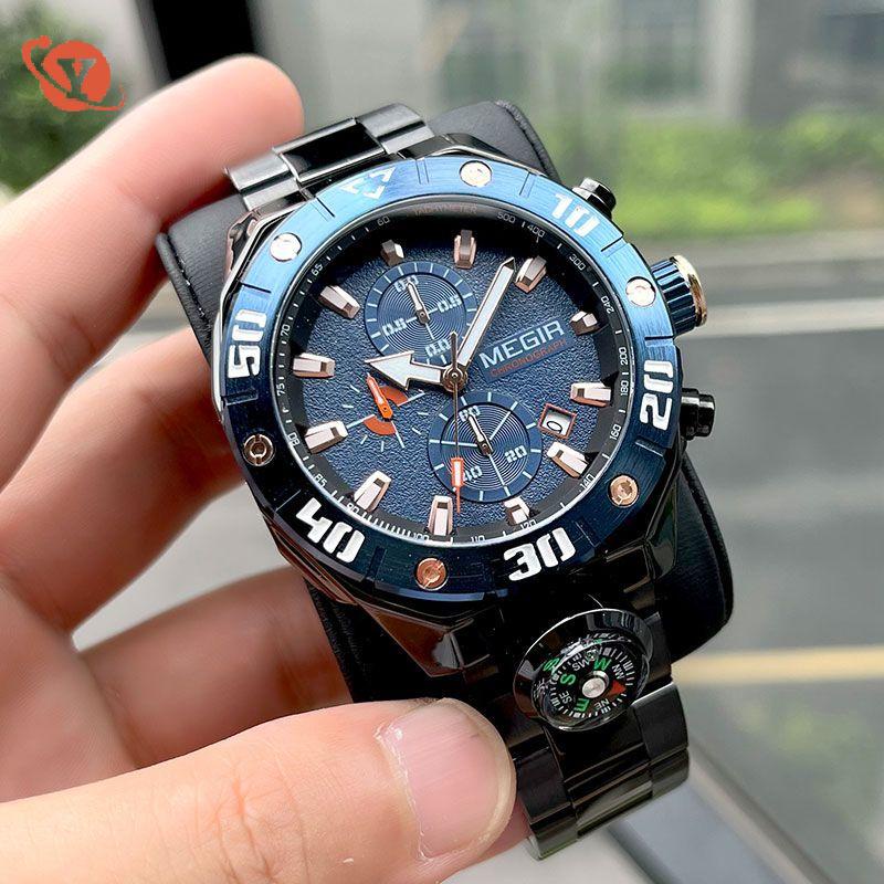 Men Watch Large Dial Fashion Trend Compass Watch Outdoor Sports