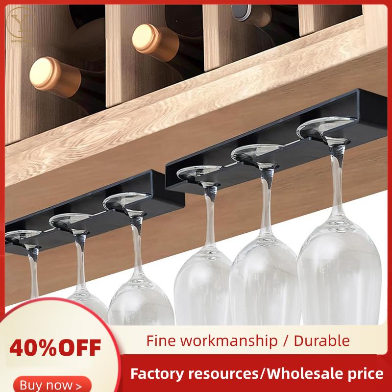 Wine Glass Rack 2 Pack No Drilling Wine Glass Holder Under Cabinet Shopee Singapore