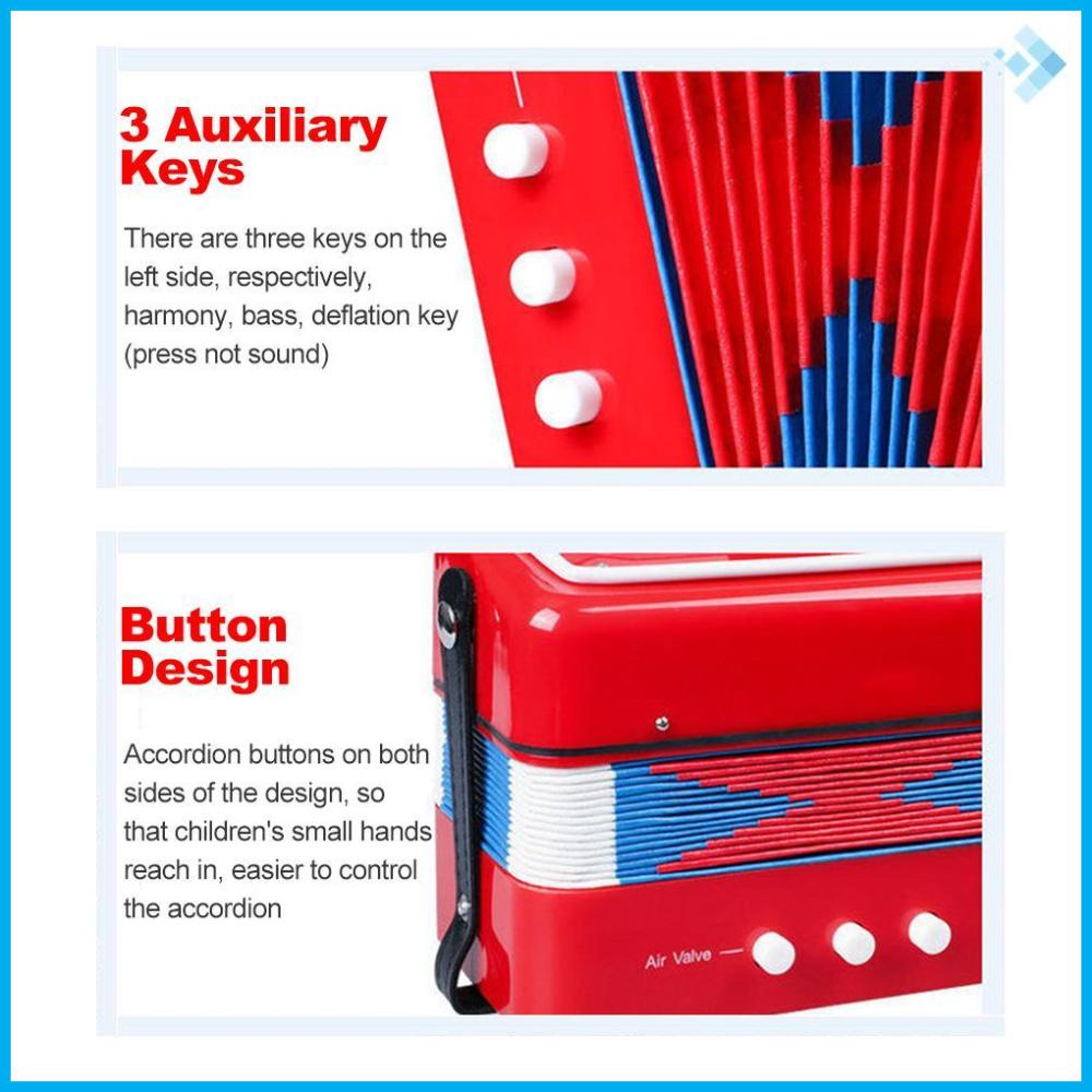 Accordion Instrument for Kids and Beginners 7 Keys 2 Bass Small