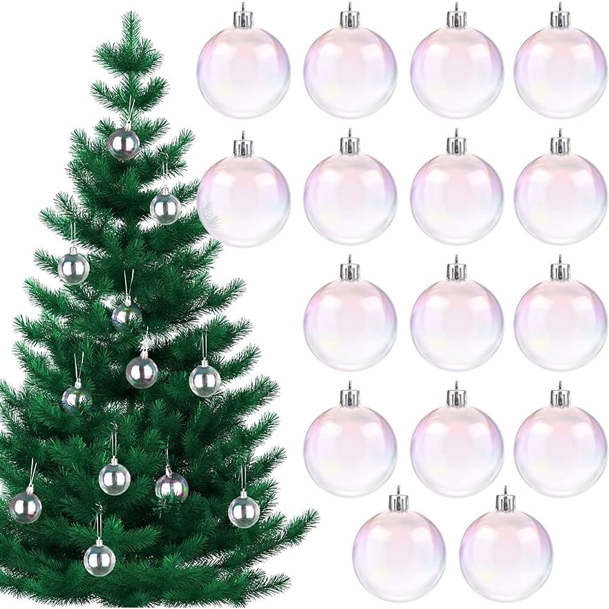 Clear Plastic Ornaments 10-Pack Christmas 10.0 Clear Fillable Balls 80mm