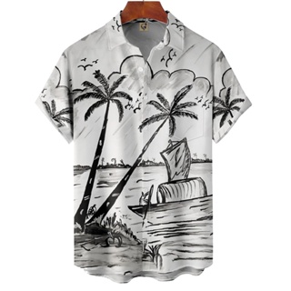 Fashion Men's Loose Shirt Coconut Short Sleeve Shirt Casual-White @ Best  Price Online