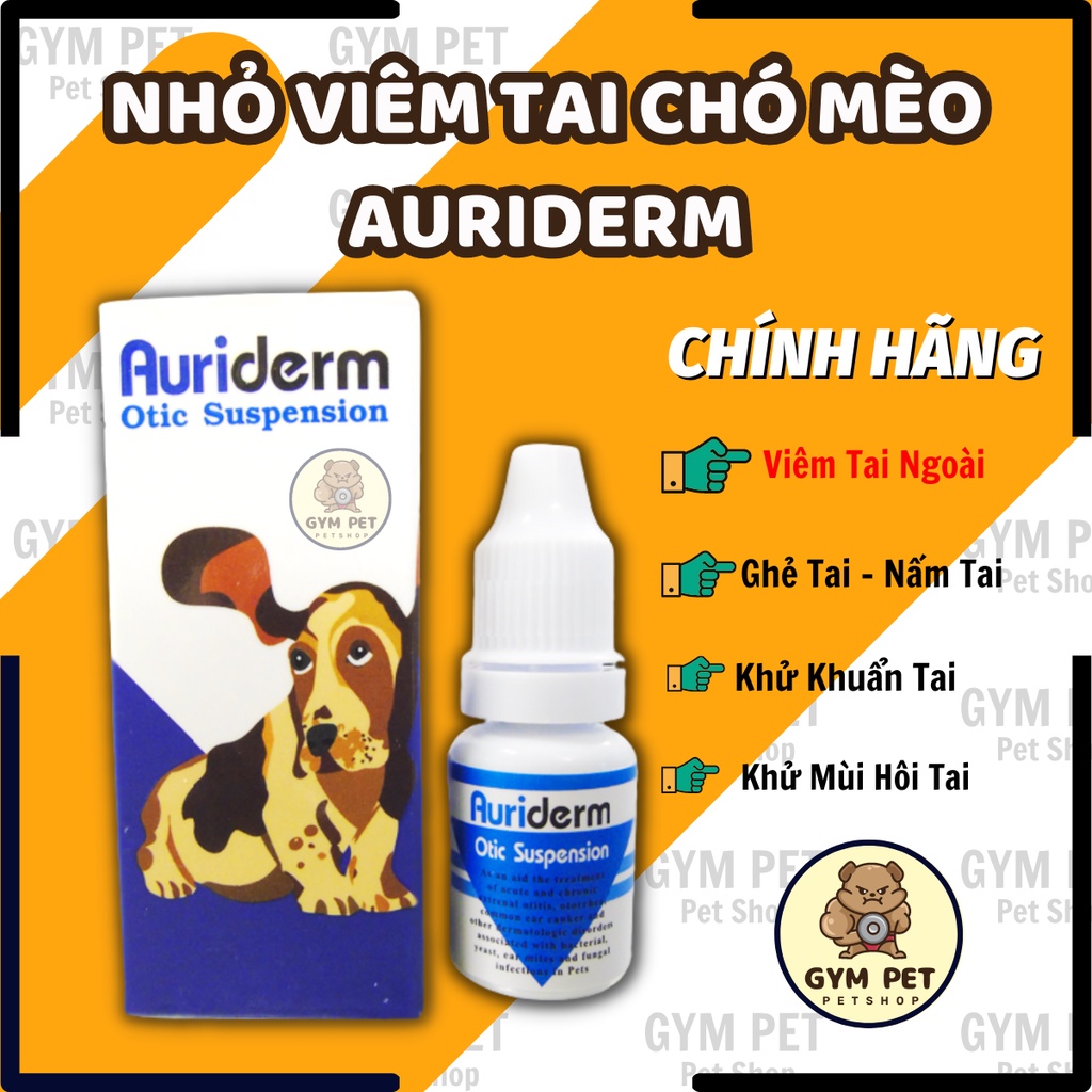 Auriderm Ear Drop Solution For Dogs To Treat Scabies, Ear Inflammation