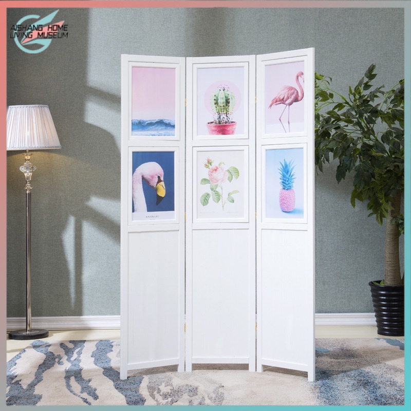 Rotating photo frame screen solid wood modern living room porch office