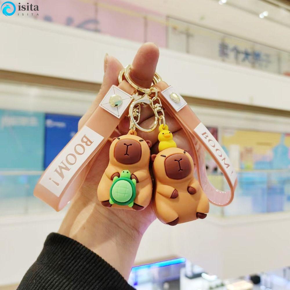 ISITA Capybara Pvc Pendant, PVC Capybara Rodent Capibara Anime Keyring ...