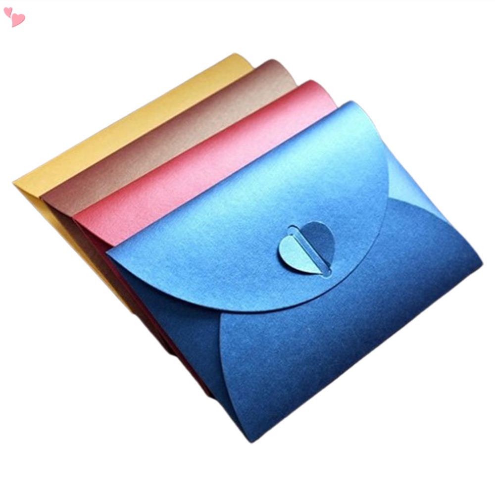 Mini Gift Card Envelope Cute Envelopes Small Gift Card Holders Retro Gold Heart Fold Invitation