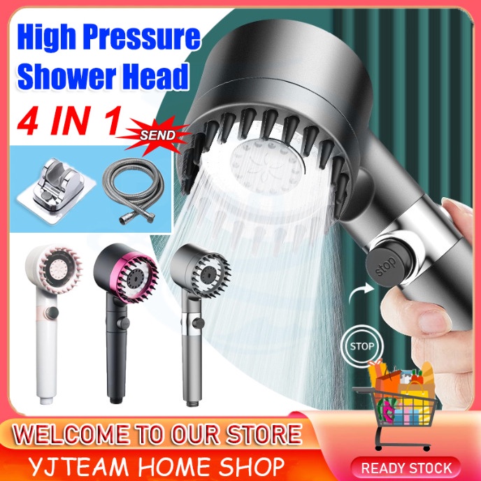 New Upgrade! 4 in 1 High Pressure Handheld Shower Bath Heads Set 3 Modes SPA Nozzle Bathroom ...