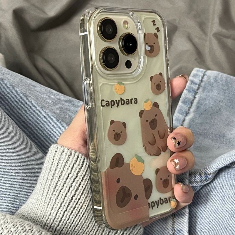 Cute Capybara Phone Case for iPhone 14pro 13 Drop Resistant Phone