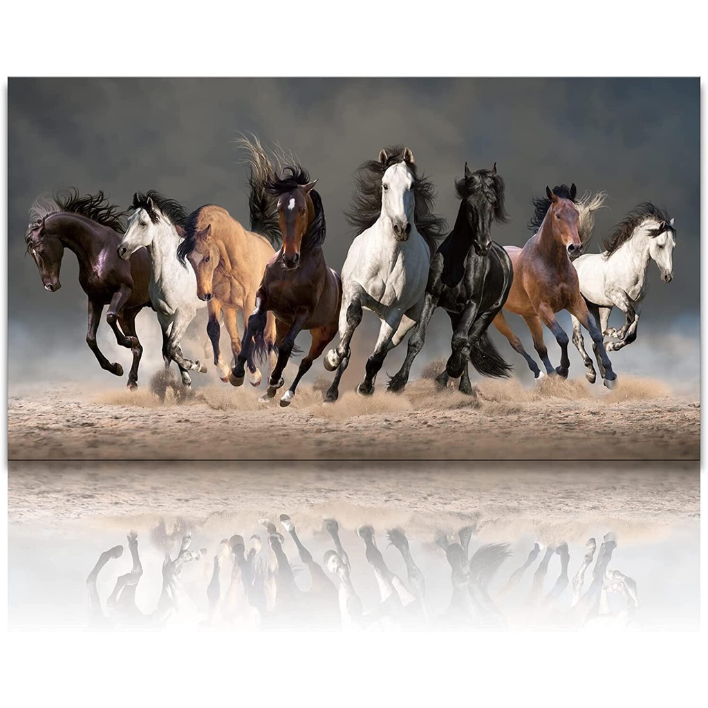 Horse Wall Art for Living Room Eight Running Horses Prints and Posters