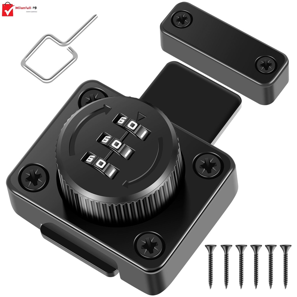 Cabinet Password Latch Zinc Alloy 3-Digit Cabinet Door Combination Lock ...