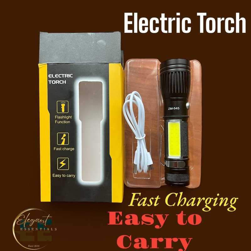 Lampu Suluh Torchlight Flashlight with micro usb charging cable easy to ...