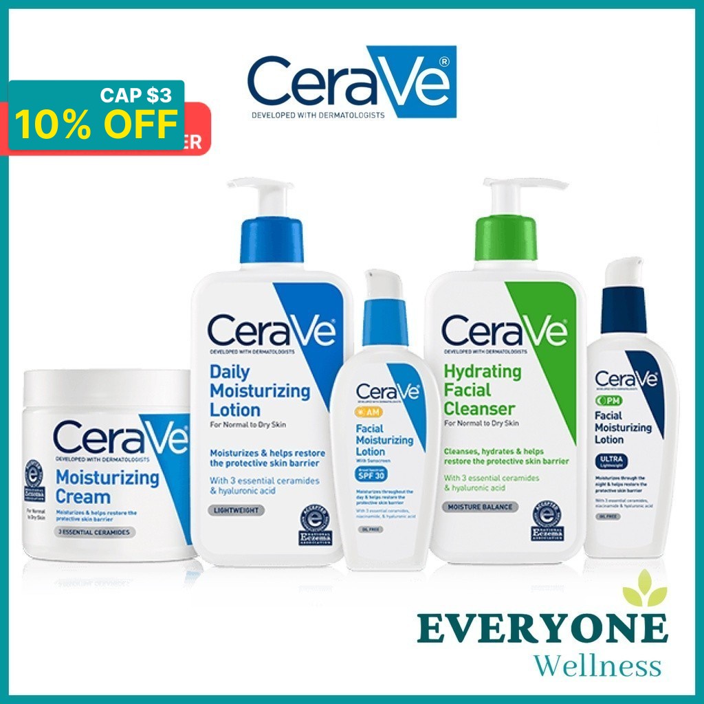 CeraVe (Hydrating, Foaming, Renewing SA, Moisturizing, Resurfacing, AM ...