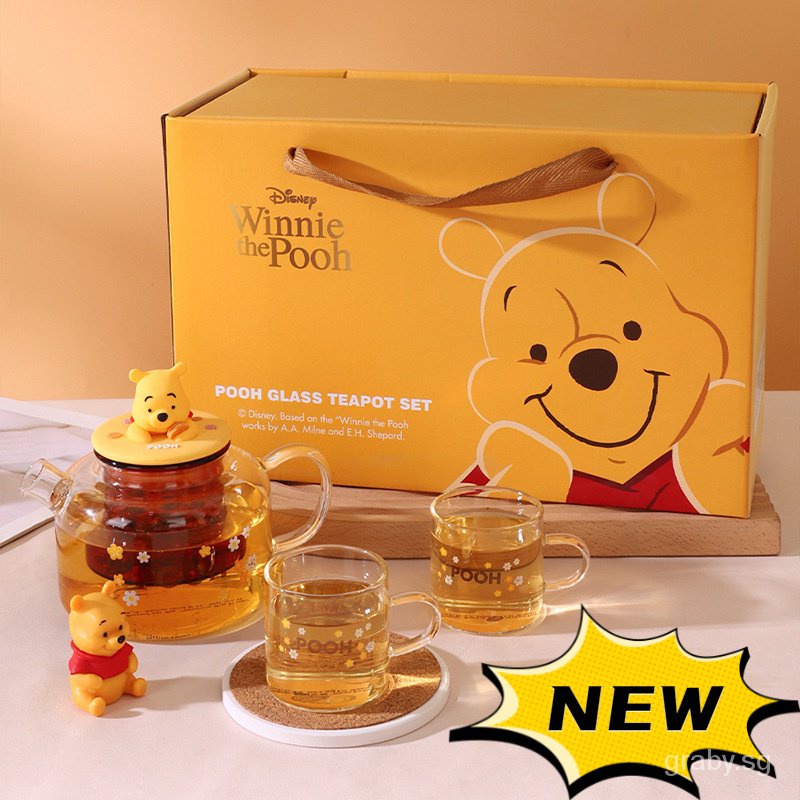 Graby2025 Disney New Products Pooh Glass Teapot Teacup Kettle Water Cup ...
