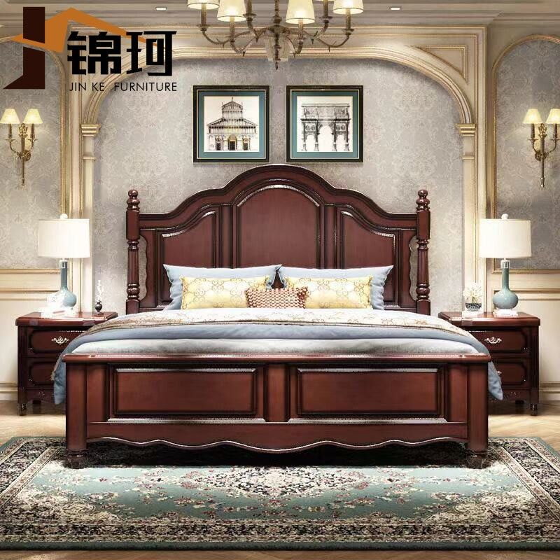 HY-D Jinke American Country Solid Wood Bed1.8M Marriage Bed Master ...