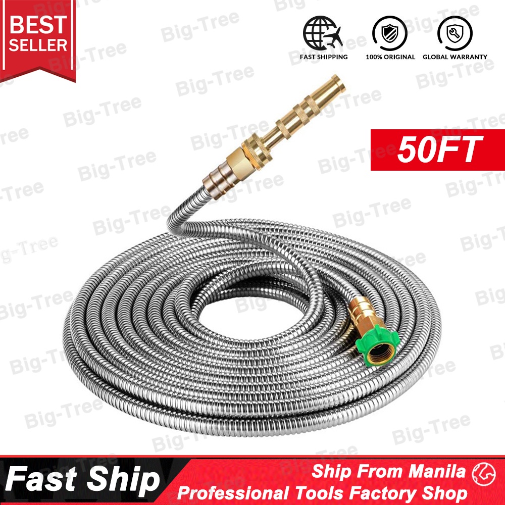 NEW MIGHTY HOSE Strongest Stainless Steel Garden Hose (50ft) Shopee