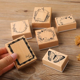 Yoofun 7pcs/set Vintage Memories of the Past Wood Stamps Retro