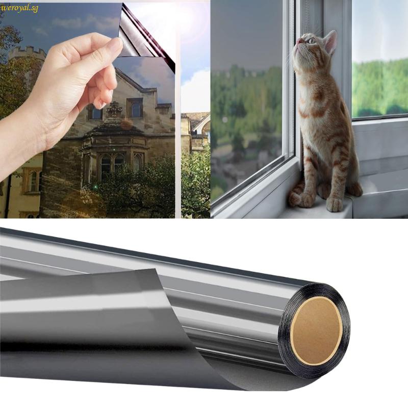 weroyal Silver Glass Sticker Reflective Window Film Block Heat and UV