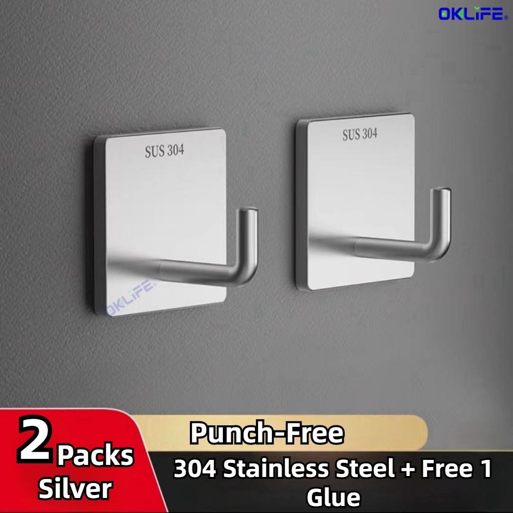 SUS 304 Stainless Steel Thickened Hook Kitchen Bathroom Hook Bathroom Single Hook Waterproof Hook view 4