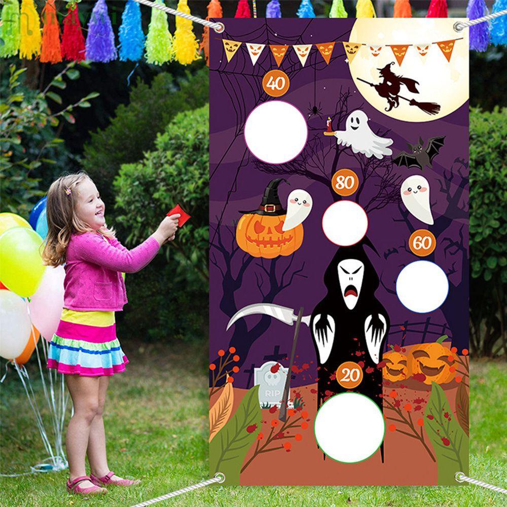 MAYWI Halloween Ghost Throwing Game Banner Carnival Games Toys Party