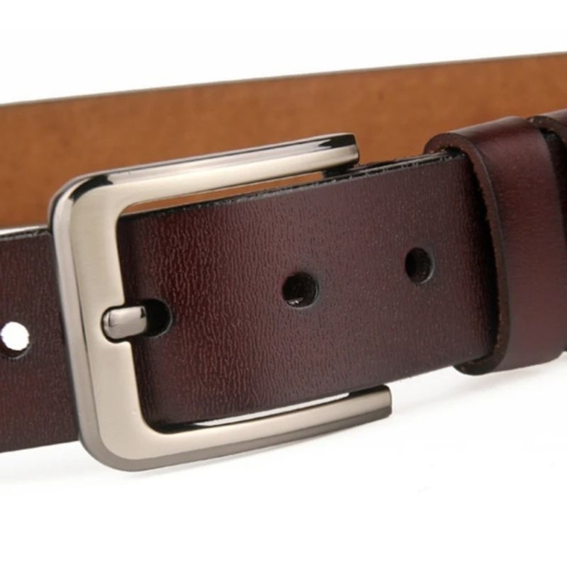 Leather Belts For Men High Quality Plus Size Long Pin Buckle Waist Belt