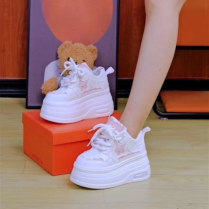 White hot sale thick sneakers