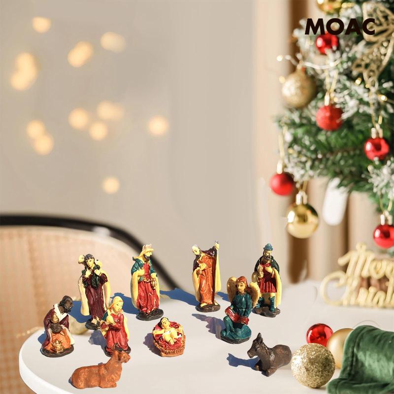 [ 10x Christmas Nativity Figure Set Christmas Nativity Scene Figurine